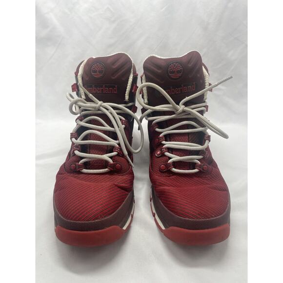 Timberland Euro Hiker Jacquard Medium Red Jacquard Mens Lace-Up Boots Size 13M - Picture 7 of 10
